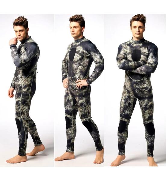 Roupa de Mergulho Neoprene 3mm Camuflada Pesca Caça Rio Mar - MHR Imagem de Roupa de Mergulho Neoprene 3mm Camuflada Pesca Caça Rio Mar