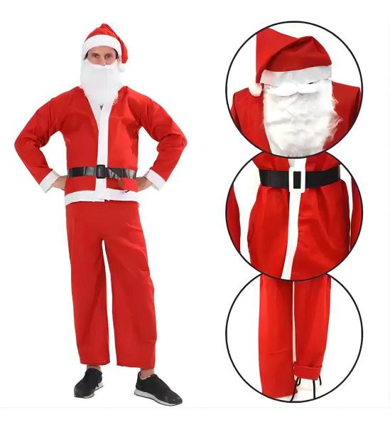 Imagem de Roupa De Papai Noel Em Veludo Completa Tamanho Único Natal