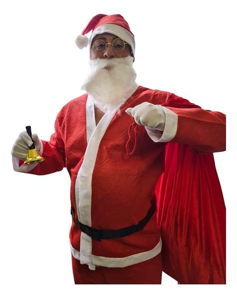 Imagem de Roupa De Papai Noel Plus Size + Luva + sacola+ Barba + cinto