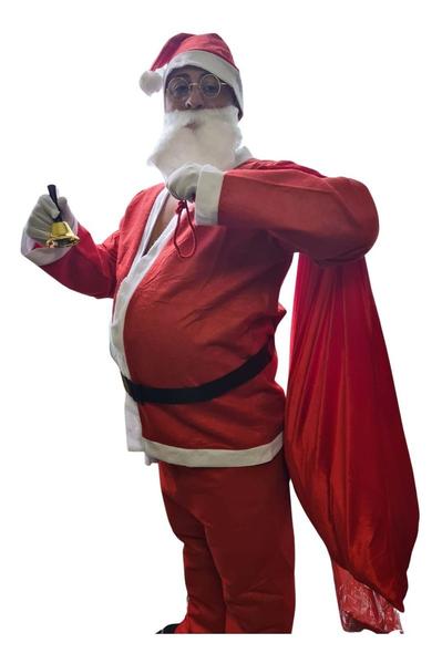 Imagem de Roupa De Papai Noel tam XG + Luva + sacola+ Barba + cinto