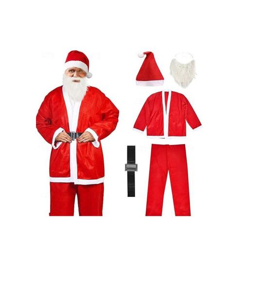 Imagem de Roupa De Papai Noel tam XG + Luva + sacola+ Barba + cinto