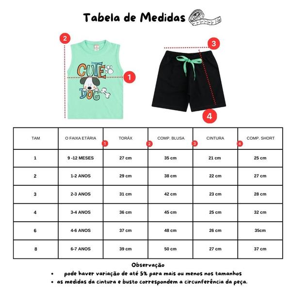 Roupa de Verão Infantil Masculina Menino Kit Conjuntos de