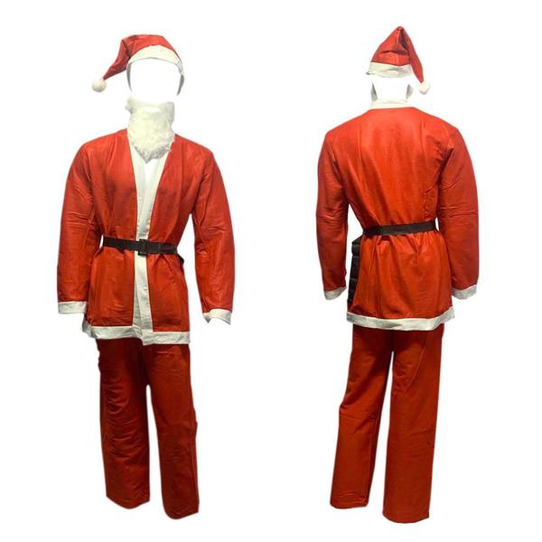 Imagem de Roupa Papai Noel Adulta e Barata Com Calça Blazer Gorro Cinto e Barba