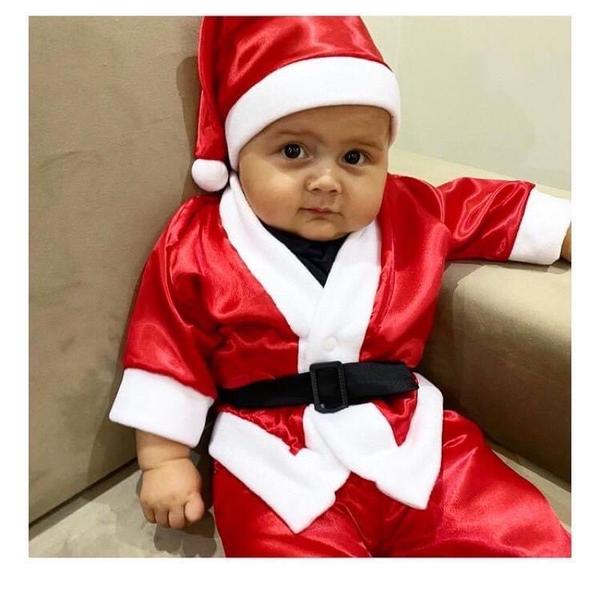 Imagem de Roupa Papai Noel bebê infantil + Gorro Ajustável Natal