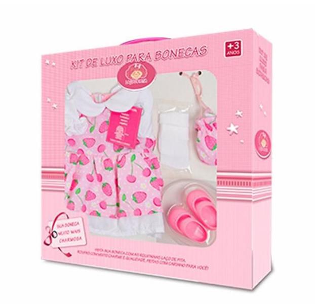 Roupa Para Boneca - Kit Luxo Morangos - Laço De Fita - Laco De Fita Imagem de Roupa Para Boneca - Kit Luxo Morangos - Laço De Fita