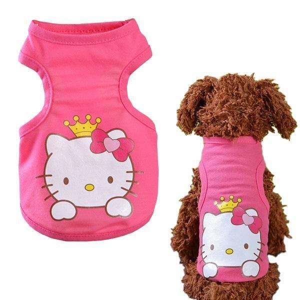 Imagem de Roupa Para Pet Pequeno Porte Regata Hello Kitty Rosa N.04