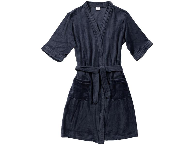 Roupão de Inverno Atlântica Kimono de Microfibra Azul Marinho Roupão de Inverno Atlântica Kimono de Microfibra Azul Marinho