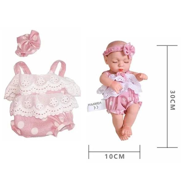 Imagem de Roupas para Bonecas Reborn Bebê - Vestido, Pijama e Macacão (30cm/12")