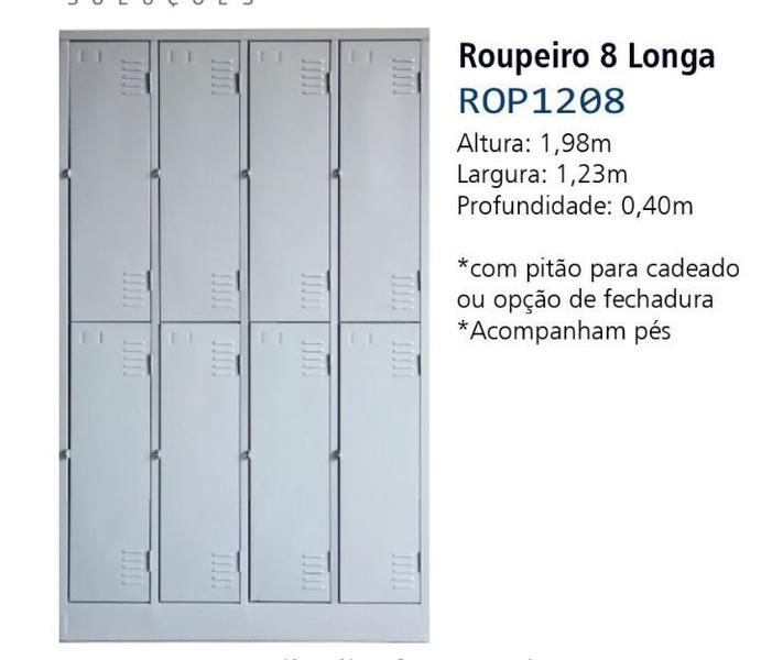 Imagem de Roupeiro 8 Portas Longas Em Aço.