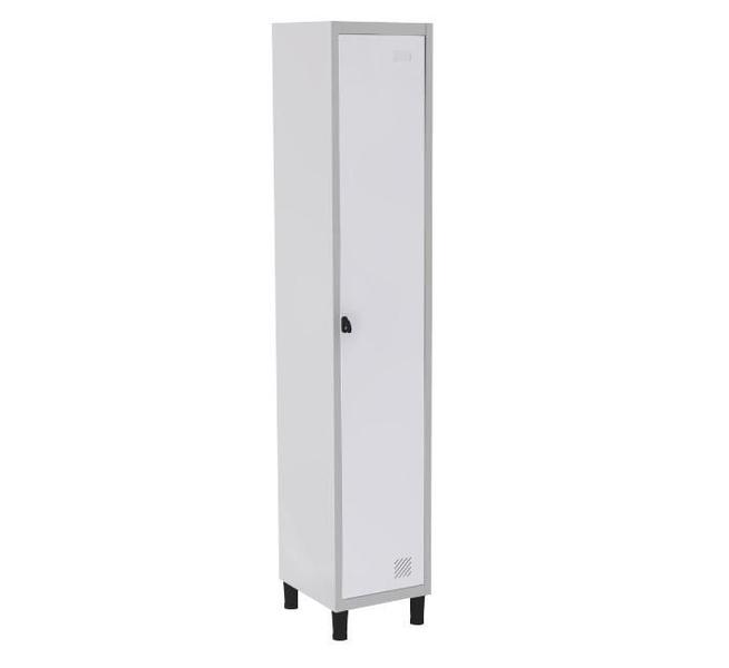 Imagem de Roupeiro De Aço Guarda-Volume Locker 1 Portas Montável Branco