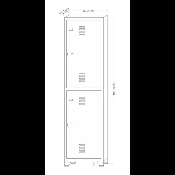 Imagem de Roupeiro de Aço INSALUBRE c/ 02 Portas  1,960,500,41m  CZ/CZ  AMAPA  10110