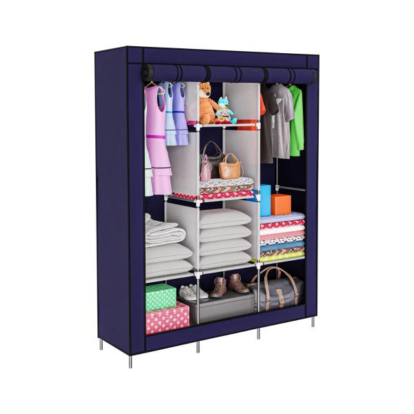 Roupeiro Guarda Roupa Organizador Desmontável Azul Volini Roupeiro Guarda Roupa Organizador Desmontável Azul Volini
