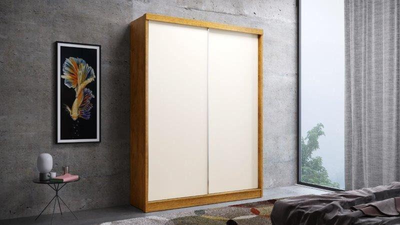 Imagem de Roupeiro Jukey 1.74m 2 Portas Correr Cor Nature / Off White