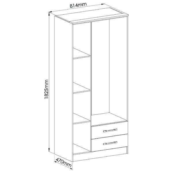 Imagem de Roupeiro Moscou 4300A 3 Portas e 2 Gavetas Castro Branco Line
