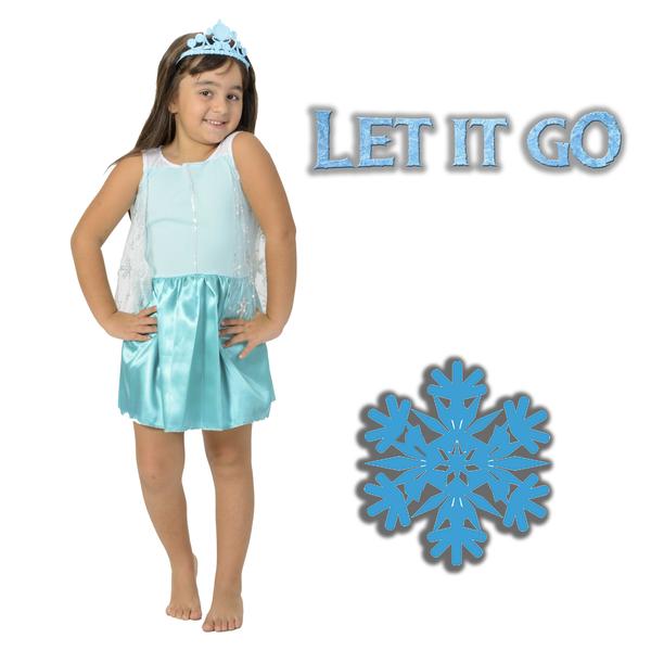Roupinha Infantil De Menina Princesa Das Neves Azul - MASTER TOY Imagem de Roupinha Infantil De Menina Princesa Das Neves Azul
