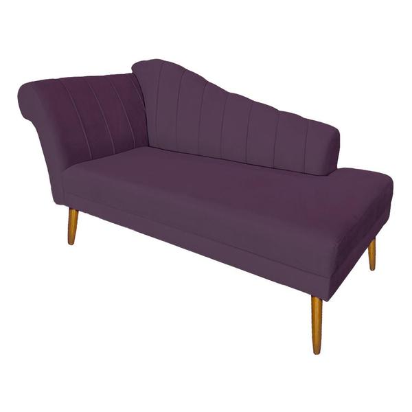 Imagem de RRecamier Divã Pés Palito Para Sala Cecilia 1.60cm Veludo Roxo -  INCASA DECOR