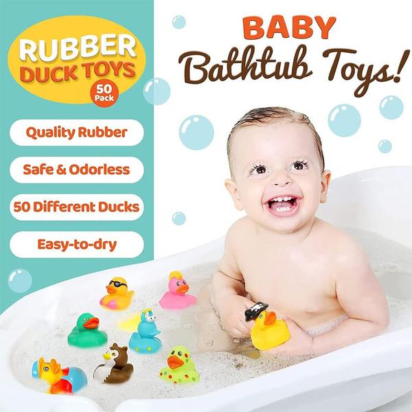 Imagem de Rubber Duck Pack XCKJXYH, pacote com 50 brinquedos de banho para crianças