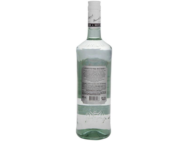 Rum Bacardi Carta Blanca Branco 980ml Imagem de Rum Bacardi Carta Blanca Branco 980ml