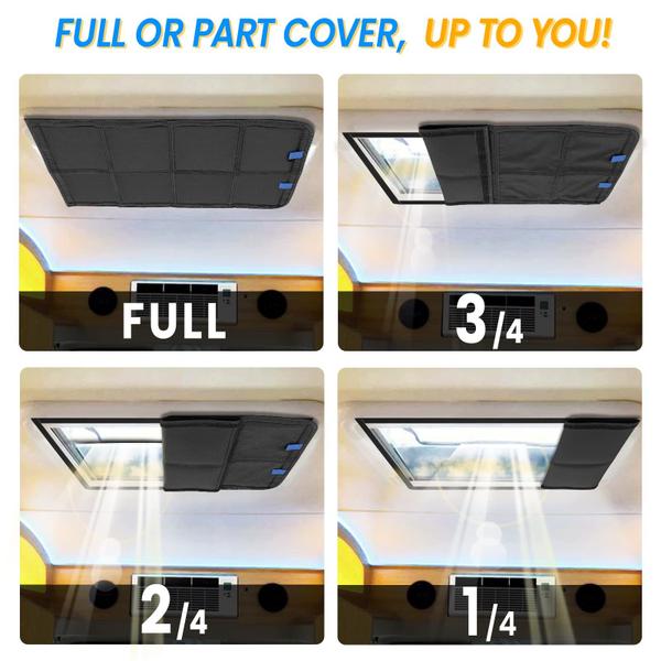 Imagem de RV Skylight Window Shade funomo Foldable Magnet Black