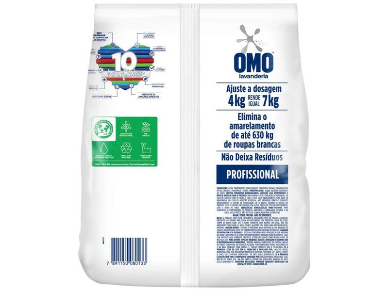 Imagem de Sabão em Pó Concentrado Omo Lavanderia - Perfect White Profissional 4kg