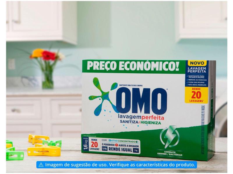 Imagem de Sabão em Pó Omo Lavagem Perfeita - Sanitiza e Higieniza Concentrado 1,6kg