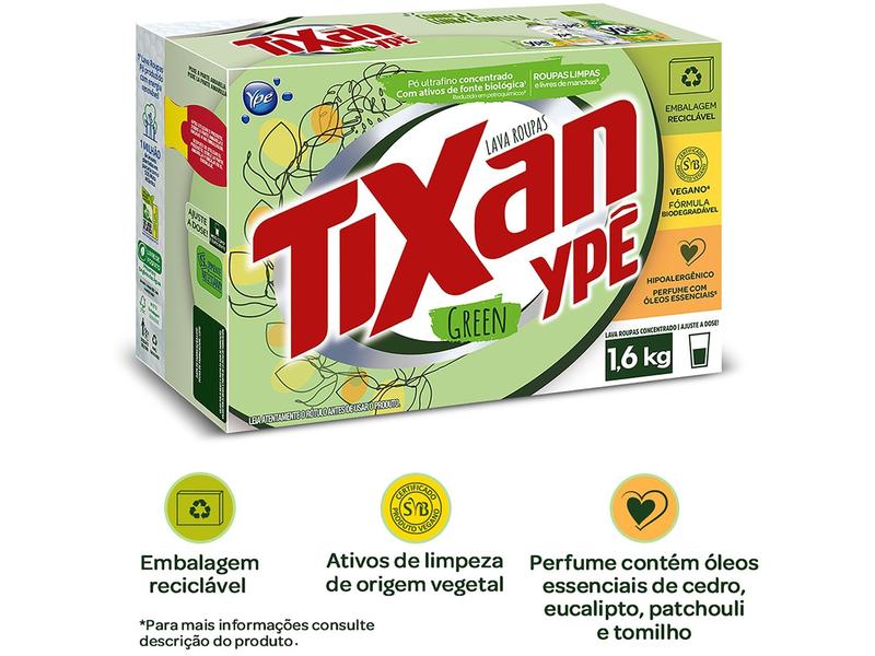 Imagem de Sabão em Pó Tixan Ypê Green Óleos Essenciais