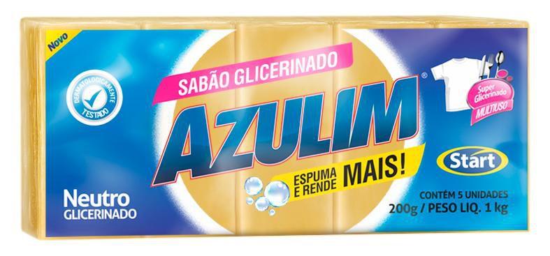 Imagem de Sabão glicerinado neutro barra azulim 200g 5 un - start