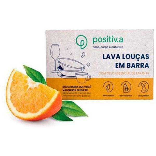 Imagem de Sabão Lava Louças Barra Biodegradável Laranja 100G Positiva