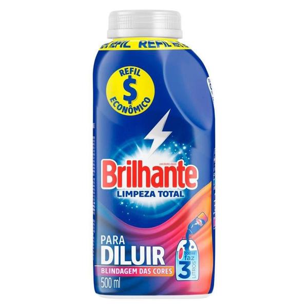 Imagem de Sabão Líquido Brilhante para Diluir Limpeza Total Refil 500ml - Embalagem com 12 Unidades