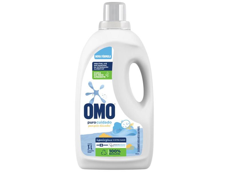 SabĂŁo LĂquido Omo Puro Cuidado 3L SabĂŁo LĂquido Omo Puro Cuidado 3L