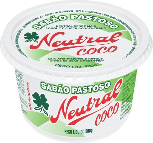 Imagem de Sabão Para Lava Louças Pastoso Neutral Coco 500G - Kit 6 Un