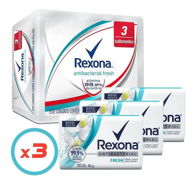 Imagem de Sabonete Antibacteriano Fresh Rexona Proteção 3 Unidades