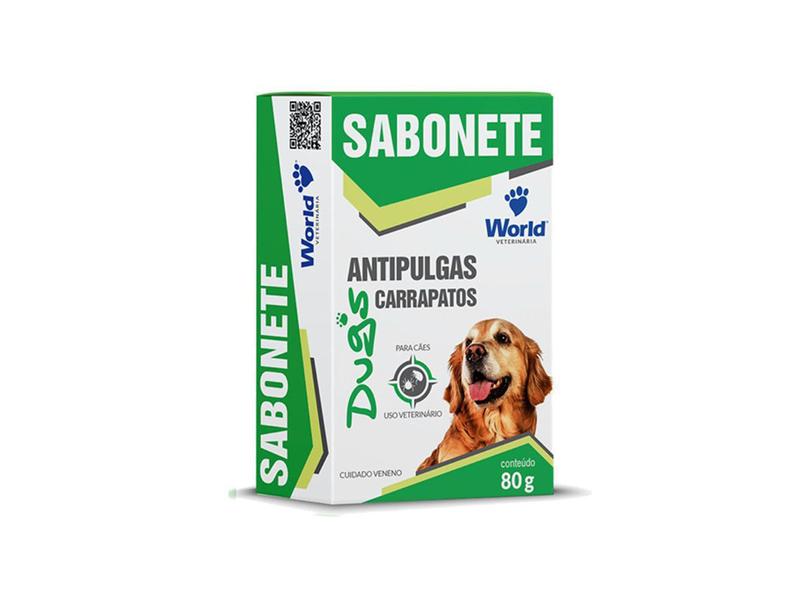 Imagem de Sabonete Antiparasitário P/cães World Dug's 80g - 5 Unid