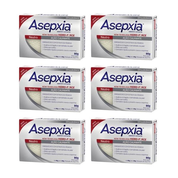 Imagem de Sabonete Asepxia 80G Neutro - Kit Com 6Un