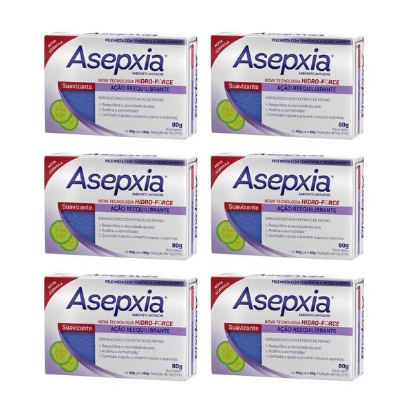 Imagem de Sabonete Asepxia 80G Suavizante - Kit Com 6Un