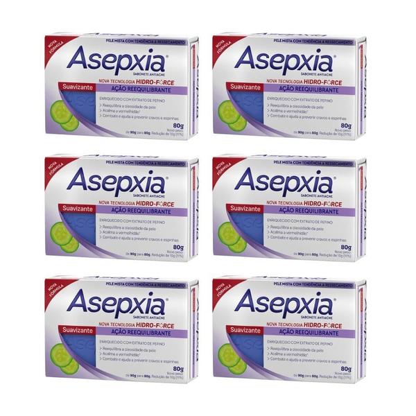 Sabonete Asepxia 80G Suavizante - Kit Com 6Un Imagem de Sabonete Asepxia 80G Suavizante - Kit Com 6Un