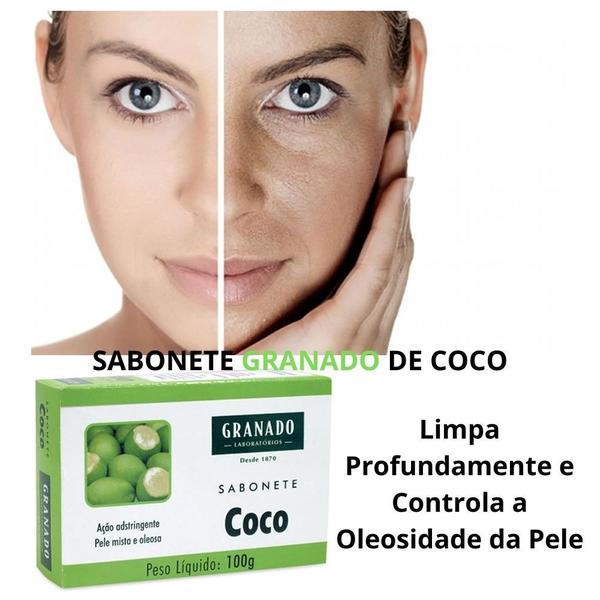 Imagem de Sabonete de Coco Granado kit C/6 Tira Oleosidade Pele Limpa