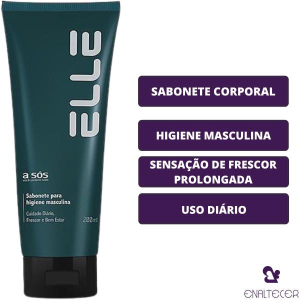 Imagem de Sabonete ELLE Corporal Íntimo Higiene Masculina A sós 200ml