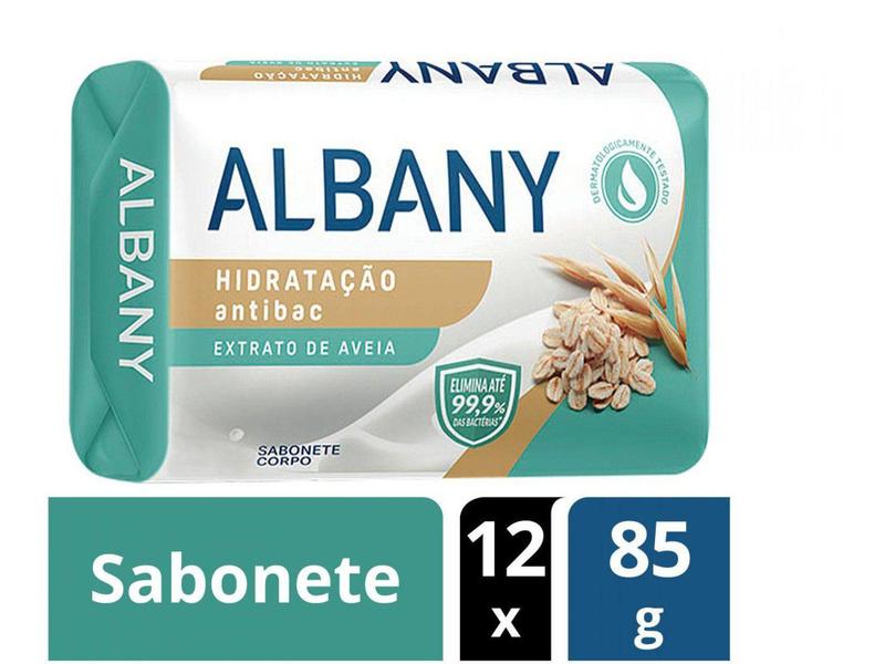 Imagem de Sabonete em Barra Hipoalergênico Albany - Hidratação Antibac 85g 12 Unidades