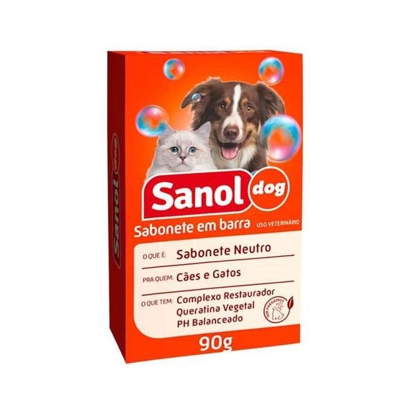 Imagem de Sabonete em Barra Sanol Dog Neutro para Cães e Gatos 90g