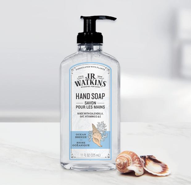 Imagem de Sabonete em gel para mãos J.R. Watkins hidratante Ocean Breeze 325 ml, pacote com 3