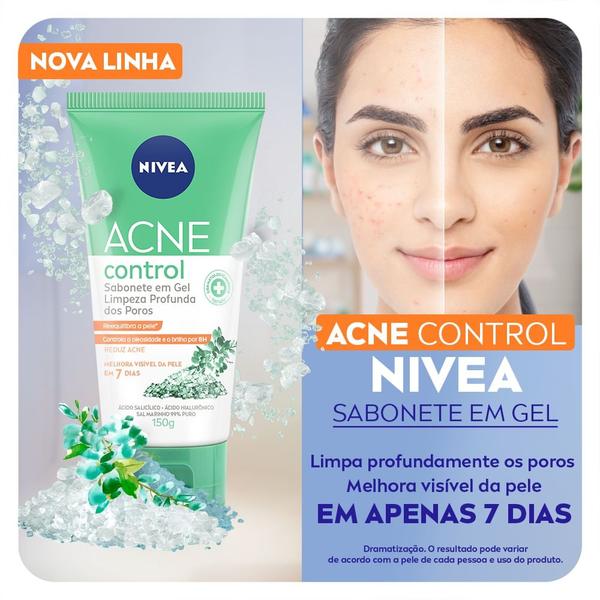 Imagem de Sabonete Facial em Gel Nivea Acne Control Limpeza Profunda dos Poros 150g