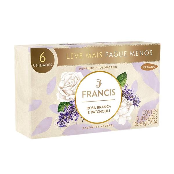 Imagem de Sabonete Francis Clássico Rosa Branca e Patchouli 6 Unidades com 90g Cada