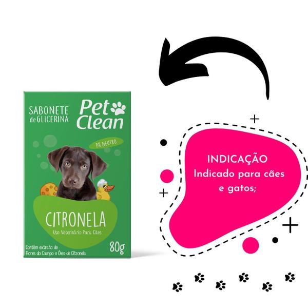 Imagem de Sabonete Glicerina Pet Clean 3 Sabores Para Cães E Gatos 80g