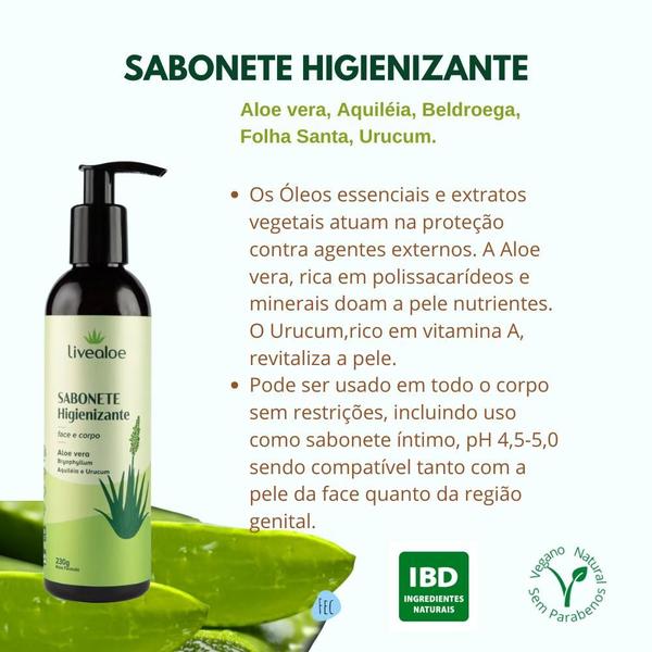 Imagem de Sabonete Higienizante Livealoe 230g Face e Corpo