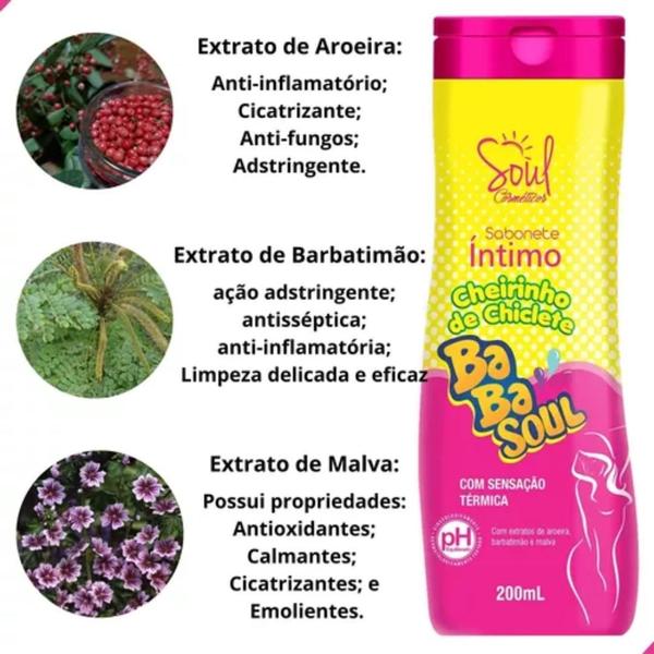 Sabonete Intimo Babasoul Cheirinho de Chiclete, 200ml Imagem de Sabonete Intimo Babasoul Cheirinho de Chiclete, 200ml
