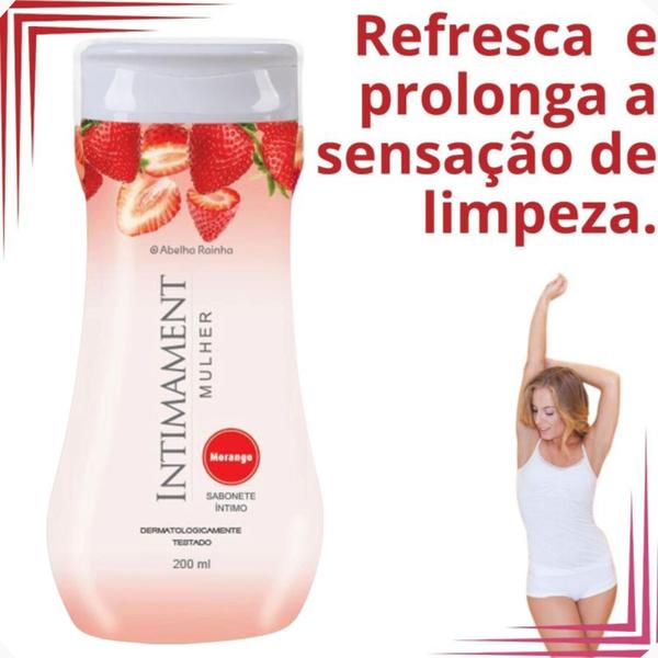 Imagem de Sabonete Íntimo Cheiro de Morango 200ml Intimament Abelha Rainha REF 2380