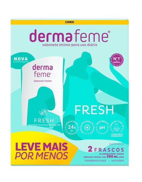 Imagem de Sabonete Intimo Dermafeme 2 Unidades Fresh 200ml