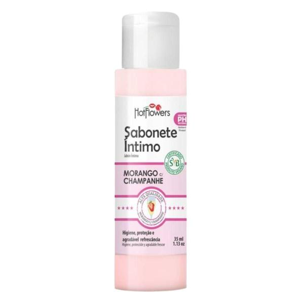 Sabonete Intimo Liquido Mantem Ph Natural 35Ml Refrescante - Hot Flowers Imagem de Sabonete Intimo Liquido Mantem Ph Natural 35Ml Refrescante