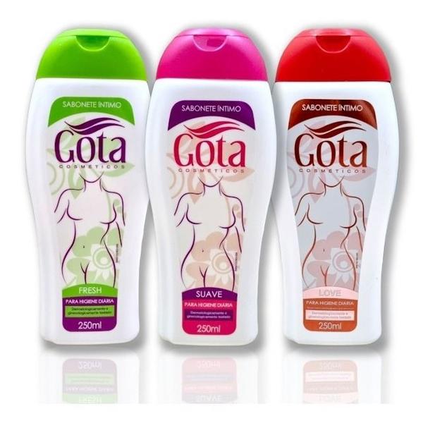 Sabonete Íntimo Líquido Suave Love Fresh Gota Dourada 3 unidades 150ml Imagem de Sabonete Íntimo Líquido Suave Love Fresh Gota Dourada 3 unidades 150ml